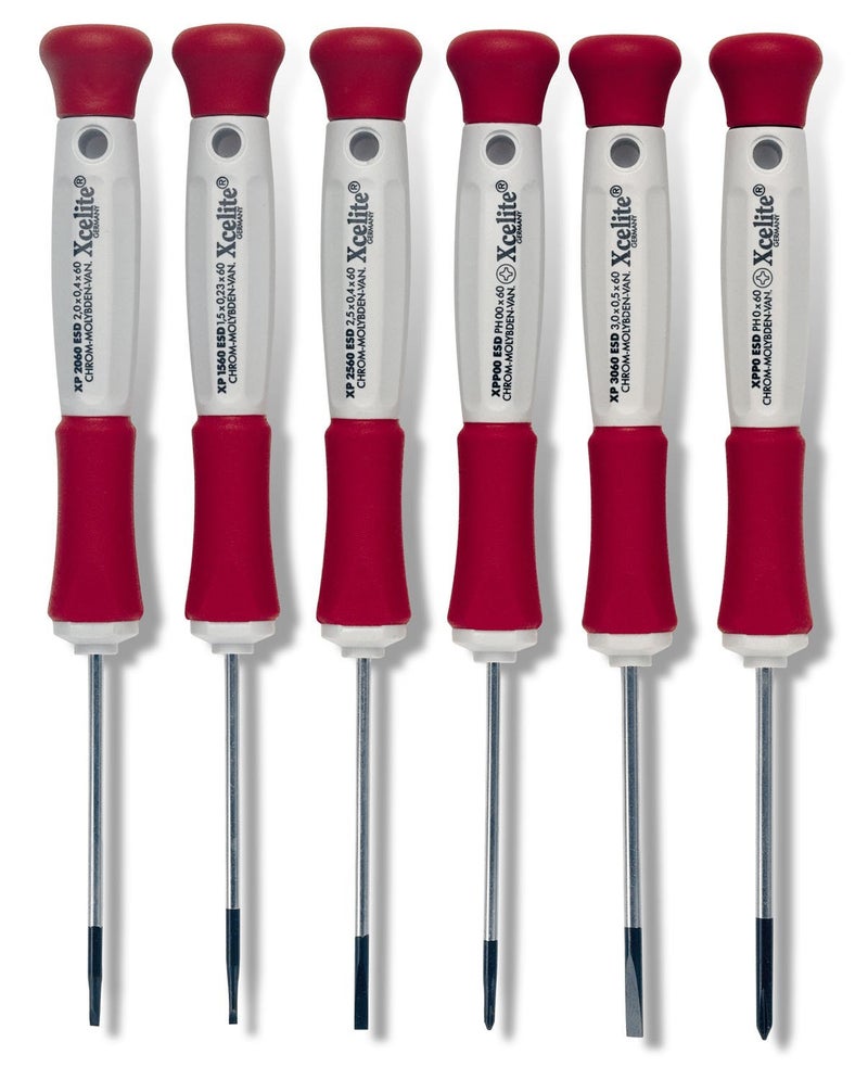 Xcelite XP600 6-Piece Precision Slotted and Phillips Screwdriver Set  White - Image 1